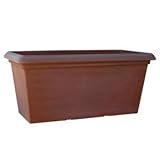 植木鉢/プランター 【長方形/60cm】 軽量 底穴有 新素材テラミックス ＴＭ テラコッタ 〔ガーデニング用品/園芸〕