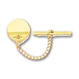 Gold-plated.01 Ct. Diamond Polished Florentined Tie Tack