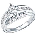 14kt White Gold 1ct TW Marquise Diamond Engagement Ring