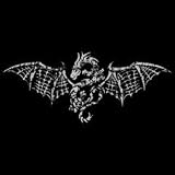 Youth Long-Sleeve T-Shirt : Tribal Goth Dragon with Wings - Grey Ink