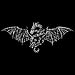 Youth Long-Sleeve T-Shirt : Tribal Goth Dragon with Wings - Grey Ink