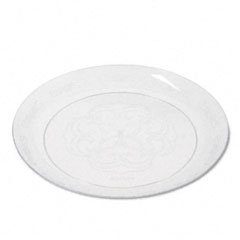 Plastic Dinnerware, Plates, 6" Diameter, Scroll, Clear, 25/Pack