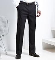 Big & Tall Supercrease® Active Waistband Pleated Trousers with Wool