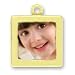 Art and Craft - Mothers Day 14K Gold Plated Plain Picture Frame Charm square double sided
