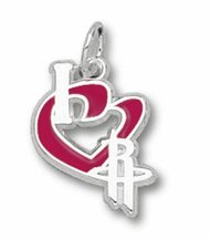 Houston Rockets 1/2 I Heart Logo Enamel Charm - Sterling Silver Jewelry