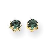 14k 4mm Synthetic Emerald (May) Screwback Earrings SE163