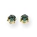 14k Gold 4mm Synthetic Emerald (May) Screwback title=