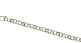 Alternating Yellow and White Double Link Charm Bracelet, 14K Yellow Gold by NJ Charms