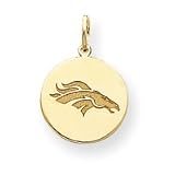 14K Denver Broncos Sm Satin Horsehead Disc Charm - NF614