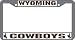 Wyoming Cowboys License Plate Frame (Chrome Metal)