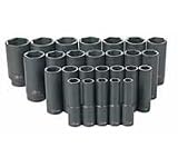 Wire Strippers: 1/2 In Dr Metric Deep Length Impact Socket Set - 26-Pc