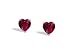 14K White Gold Heart Created Ruby Stud Earrings