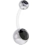 Black Double Gem Bioplast Belly Ring