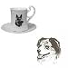 Australian Shepherd Cup and Saucer, Porcelain by Rosalinde