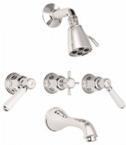 California Faucets Three Valve Tub Shower Set Trim Only Belmont To
