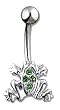 Frog belly button ring