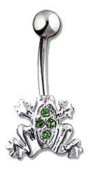 Frog belly button ring