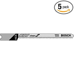 Bosch U101AO 2-3/4-Inch, 20TPI, HCS Universal Shank Jigsaw Blade, 5 Pack