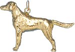 Golden Retriever, 14K Gold Charm