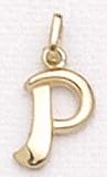 14kt Solid Yellow Gold Initial P Charm - LET150P