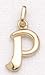 14kt Solid Yellow Gold Initial P Charm - LET150P