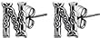 Celtic Letter "N" Pewter Stud Earrings