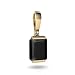 14K Yellow Gold Emerald-cut Genuine Black Onyx title=