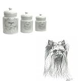 Yorkshire Terrier Canister Set, Porcelain by Rosalinde