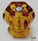 LOT of 8 Antique type RICH AMBER Glass Knob Pulls with Custom Flush Connectors,1920 Depression Replicas