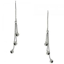 Bead Threader Earrings Dangling in Solid Sterling Silver