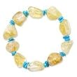 Turquoise & Citrine Nugget Stretch Bracelet- 7.5+ IN