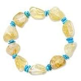 Turquoise & Citrine Nugget Stretch Bracelet- 7.5+ IN