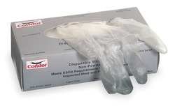 Condor 3BA45 Glove, Disposable, Vinyl, 4Mil, M, Pk100