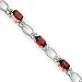 Picture of JewelryWeb:14k White Gold 7.15ct. Garnet and Diamond Bracelet - 7 Inch - Box Clasp - JewelryWeb