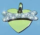 14k Gold Diamond Pave Heart & Bone Dog Tag