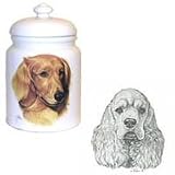 Cocker Spaniel Cookie Jar, Porcelain by Rosalinde (10' X 7')