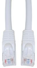 CAT5E, UTP, with Molded Boot, 350MHz, White, 1 ft