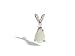 14K White Gold Genuine Pear Opal and Diamond Pendant