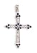 Rhodium Plated Sapphire Cross Pendant