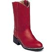 Justin Children's 'Kipskin' Roper Boots - Red