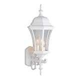 Clear Glass 3 Light Wall Lantern - White