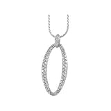 14K White Gold Diamond Drop Pendant, 1 1/3 CTW