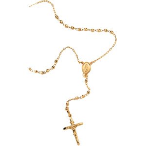 Click here for 14KT Yellow Gold Rosary Necklace prices