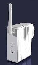 Single 85Mbps HomePlug Ethernet Adapter with embedded 54Mbps Wireless Access Point