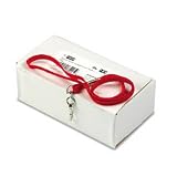 Advantus 75425 Neck Lanyard for Badges, J-Hook Style, 36, Red, 24 per box