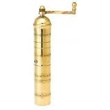 Atlas 9 Greek Salt Mill (Brass) (9.5H x 3W x 3D) by Pepper Mill Imports