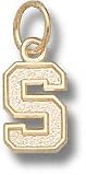 Michigan State Spartans Solid 10K Gold ''S'' Pendant