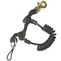36" Quick Release Coil Lanyard with Brass Clip and SS Split Ring