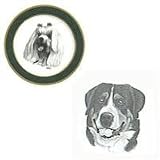 Greater Swiss Mountain Dog 10' Green Plate, Porcelain by Rosalinde (10' diameter)