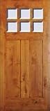 Exterior Door: Knotty Alder Craftsman Two Panel Six Lite Beveled